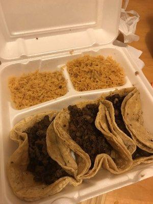 Steak Taco meal