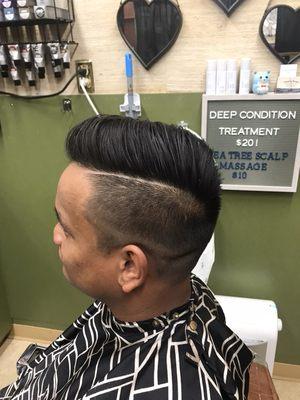 Comb over with hard part