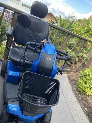 New scooter at The Polynesian tiki terrace.