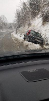 Our Jeep did a 540 degree spinout on icy roads in Leesburg