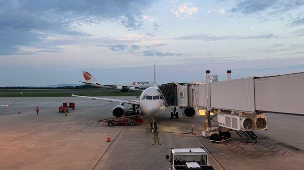 American Airlines plane at the gate.