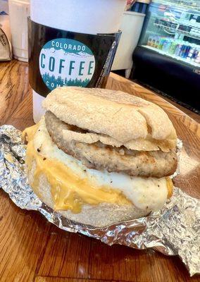 Sausage breakfast sandwich