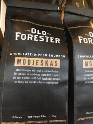 Old Forester chocolate dipped modjeskas