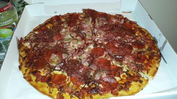 Ultimate 5-Meats pizza.