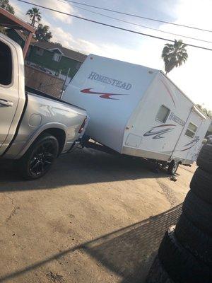 Fixing our trailer tire