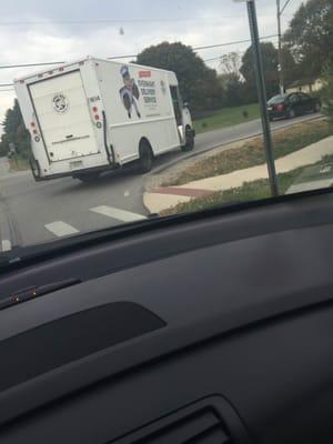 This companies truck was driving recklessly in our neighborhood! Truck number 1614, plate 101717 on 10/20/2015, Noon in Winfield, IL 60190.