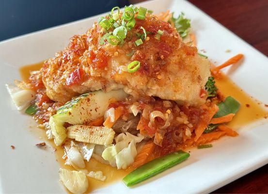 Crispy Grouper over Glass Noodles DELICIOUS - September 1, 2024