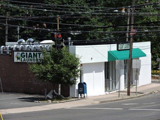 Giant Laundry - a view from the East Norwalk train station.  It's that close!