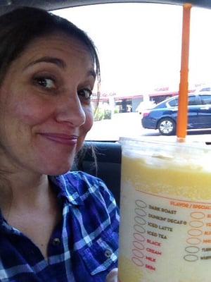 Frozen Mango Smoothie on a hot morning .... and it was FREE!!! Gotta love earning FREE drinks from Dunkin Donuts rewards program.