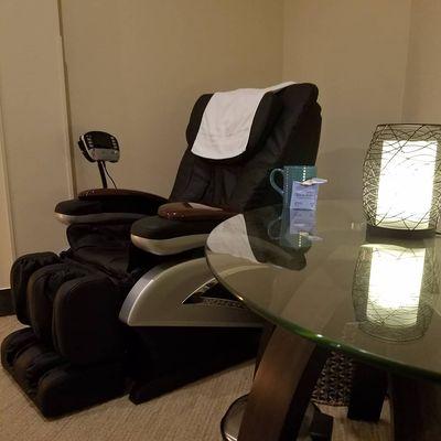 Our reclining massage chair does wonderful work!