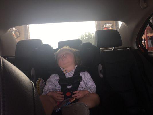 Guys we're nice enough to let my daughter sleep while they inspected the car. Didn't have to interrupt her cat nap