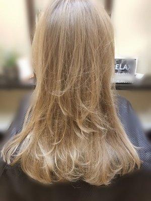 Long layers; balayage