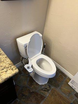 Toilet and bidet seat installation