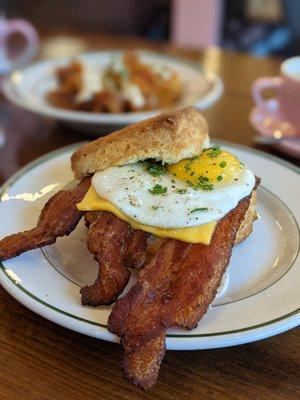 Breakfast Biscuit Plate with Bacon