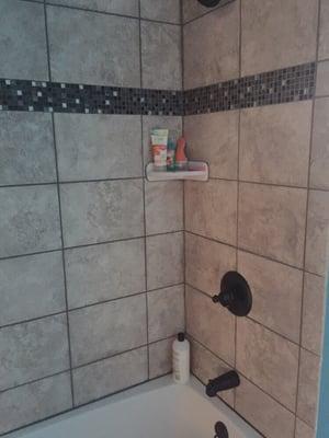 Tile shower install