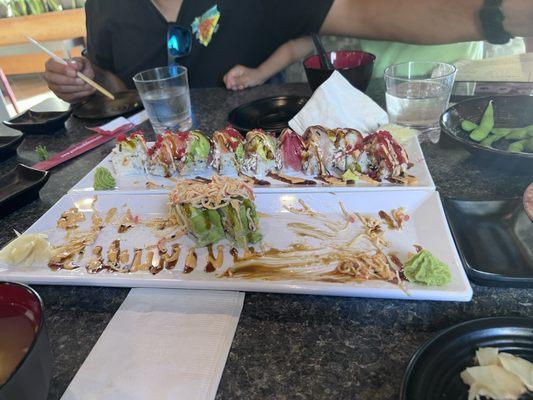 Dragon roll & eagle ridge roll