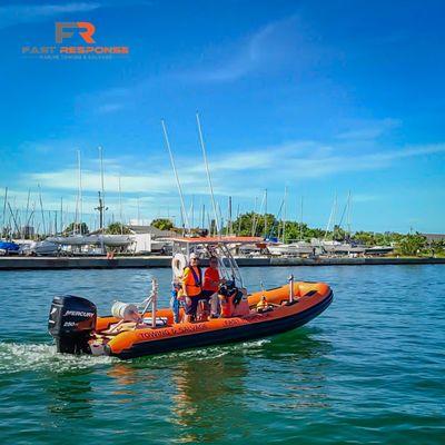 A Fast Response Marine vessel on patrol.