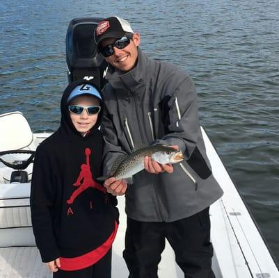 Wyatt from Wisconsin, This day he caught snook, trout, jacks, grouper, snapper and a redfish to round out an inshore slam.