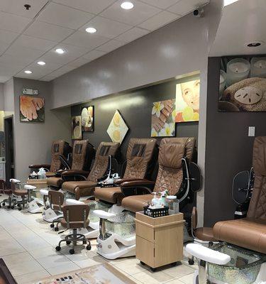 Pedicure chairs here at the salon!