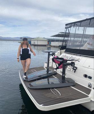 Flifoil on deck at scorpion bay marina