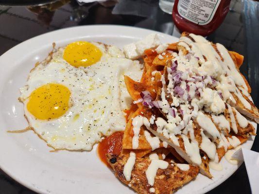 Red Chilaquillas with Chicken