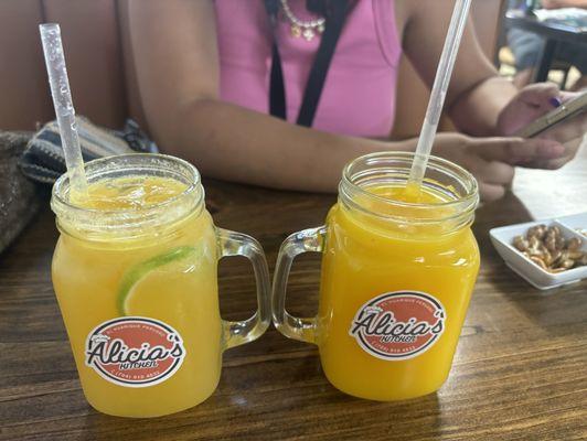 Mango drink and Chilcano de Maracuya