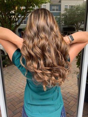 Brunette Balayage Women's Haircut & Style