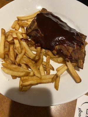 Fridays Big Ribs Whiskey-glazed with fries