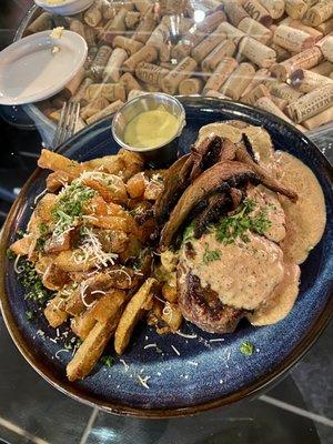 New York Strip with incredible French fries