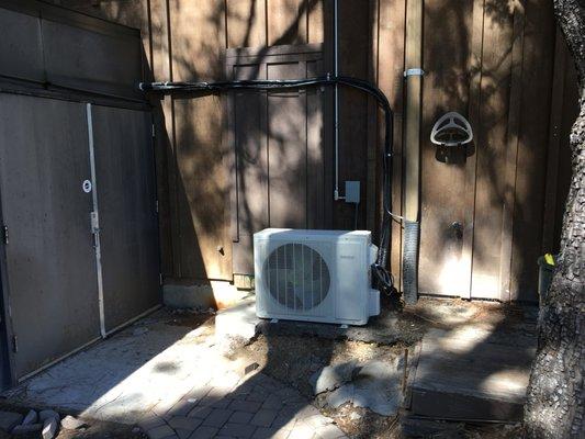 Newly installed outdoor Trane Mini Split condenser at Prescott Athletic Club