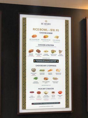 Rice Bowl Menu