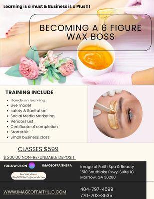 Wax classes from your licensed estheticians.