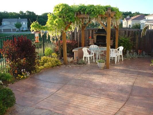 Stamped concrete patio and custom gazebo