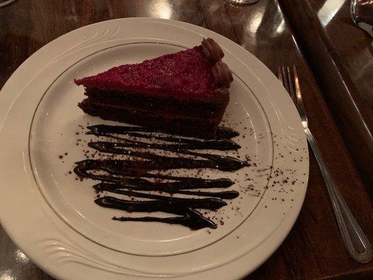 The Chocolate Cake with Raspberry Grenache.