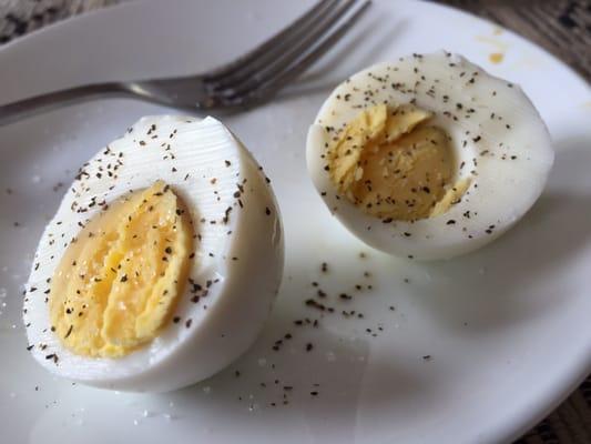 Hard boiled eggs available at breakfast