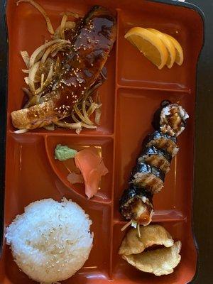 Bento Box Lunch Special with salmon