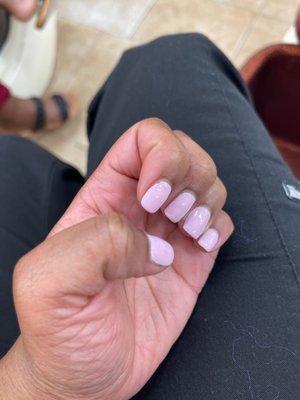 Pretty color but didn't last a week and this is supposedly gel polish.