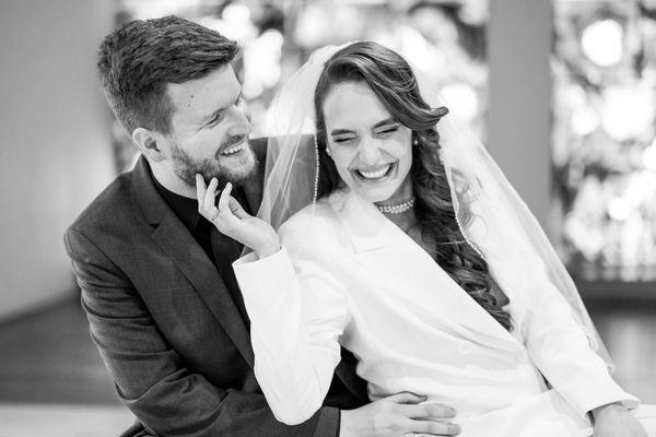 Black and white wedding photography