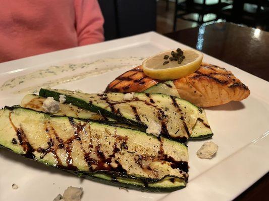 Salmon and Grilled zucchini