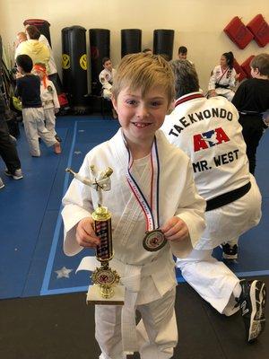 First trophy and medal my baby has ever won! He is so shy, but all the encouragement received helped him accomplish his own goals set out!