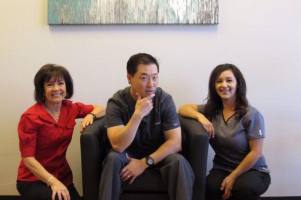 Dr Chang with his right and left hand gals, Lynn and Marisella are having too much fun today.