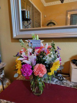 Custom flower arrangement.