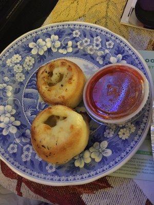 Garlic Cheese Knots. Heaven on a plate! Only two because we all had share