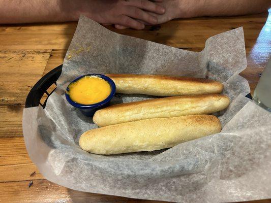 Breadsticks and cheese