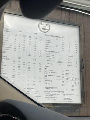 Menu outside