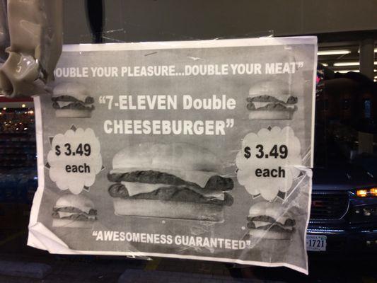 Double your pleasure double your meat sign on door