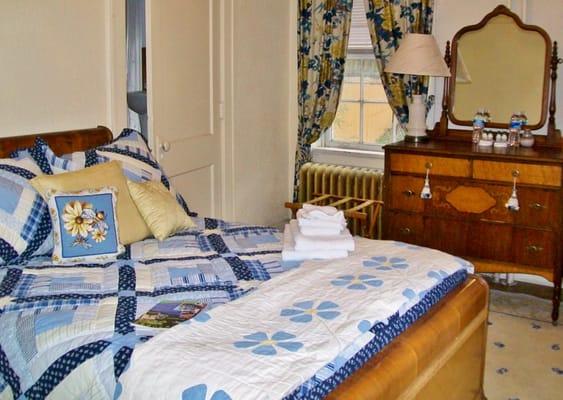 "Blue Flowers" Private Bath Guest Room at the Elkhorn Inn