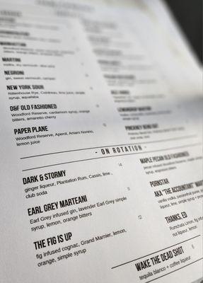 Our new, updated cocktail list is hot off the press!