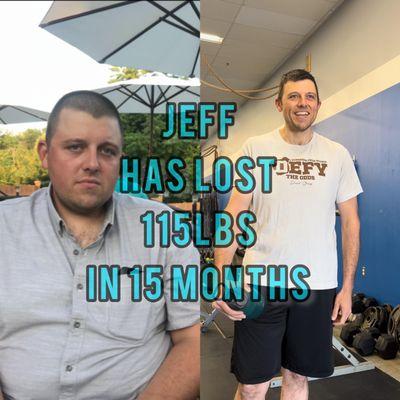 Personal Training, Nutrition Coaching helped Jeff lose over 100lbs!