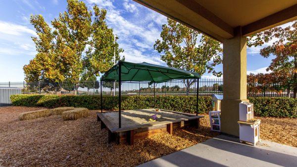 We have an area for the kids with a surrounding canopy.